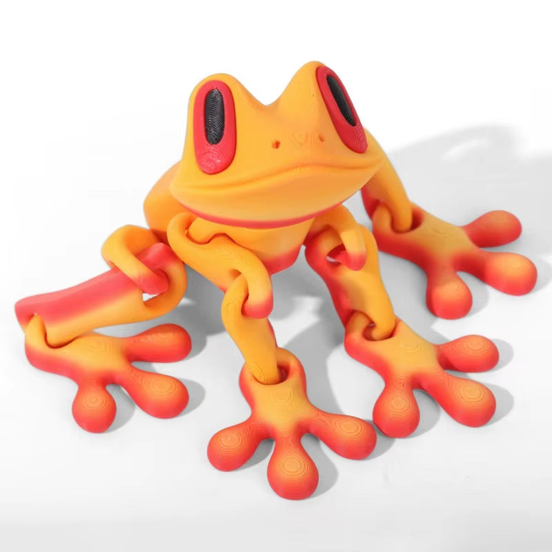 3D Printed Frog Ornament Joint Movable Non-Magnetic Model Cute Simulation Animal Figurine Desktop Frogs Handicraft Decoration