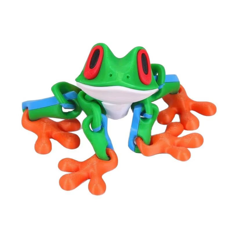 3D Printed Frog Ornament Joint Movable Non-Magnetic Model Cute Simulation Animal Figurine Desktop Frogs Handicraft Decoration