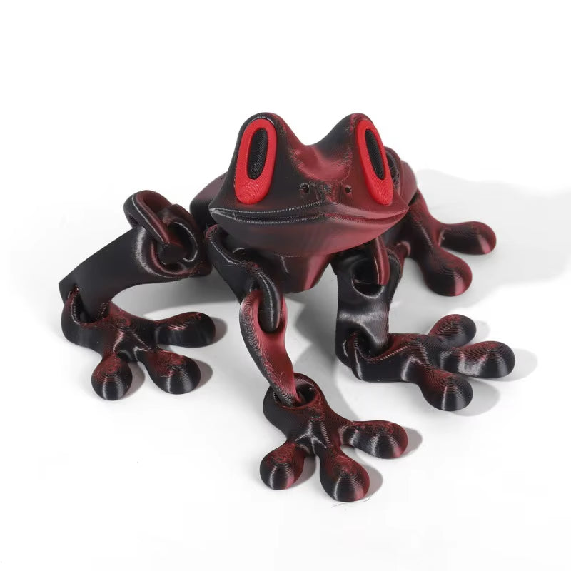 3D Printed Frog Ornament Joint Movable Non-Magnetic Model Cute Simulation Animal Figurine Desktop Frogs Handicraft Decoration