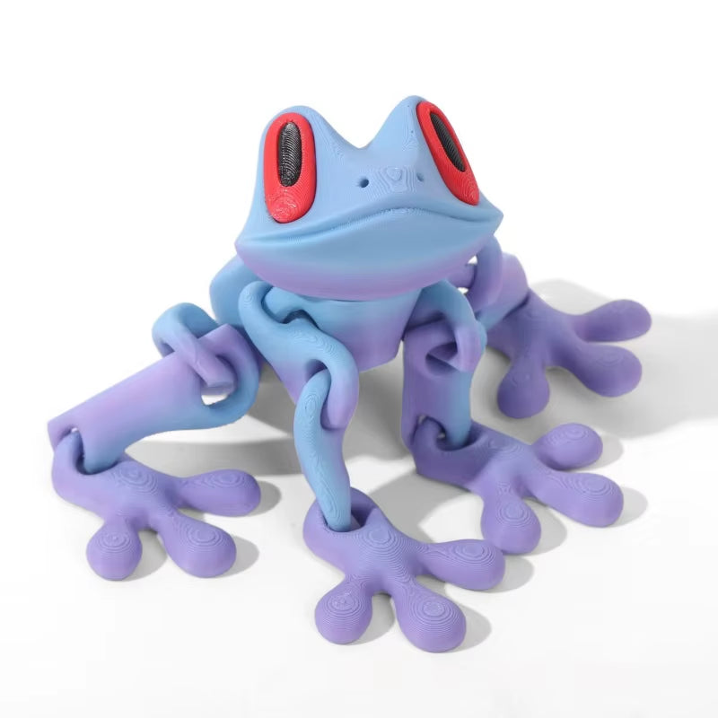 3D Printed Frog Ornament Joint Movable Non-Magnetic Model Cute Simulation Animal Figurine Desktop Frogs Handicraft Decoration