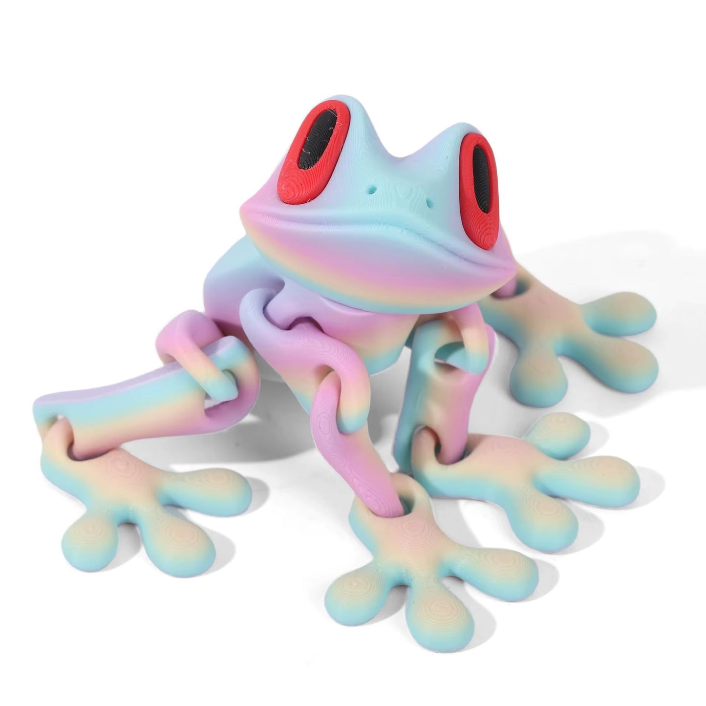 3D Printed Frog Ornament Joint Movable Non-Magnetic Model Cute Simulation Animal Figurine Desktop Frogs Handicraft Decoration