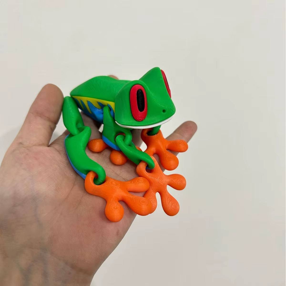 3D Printed Frog Ornament Joint Movable Non-Magnetic Model Cute Simulation Animal Figurine Desktop Frogs Handicraft Decoration