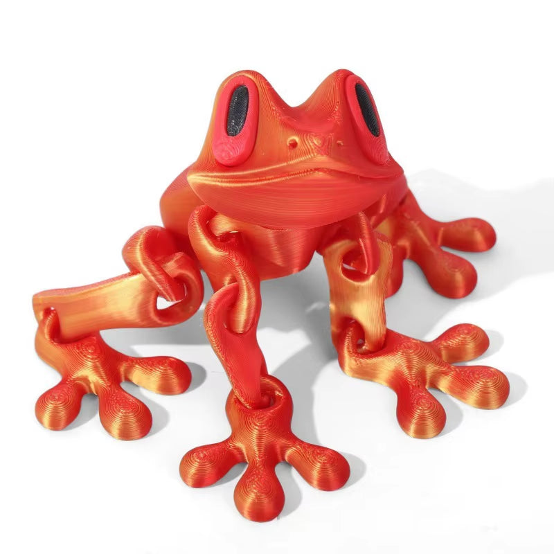 3D Printed Frog Ornament Joint Movable Non-Magnetic Model Cute Simulation Animal Figurine Desktop Frogs Handicraft Decoration