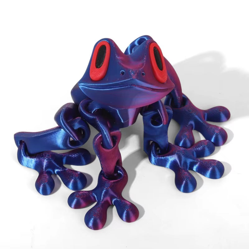 3D Printed Frog Ornament Joint Movable Non-Magnetic Model Cute Simulation Animal Figurine Desktop Frogs Handicraft Decoration